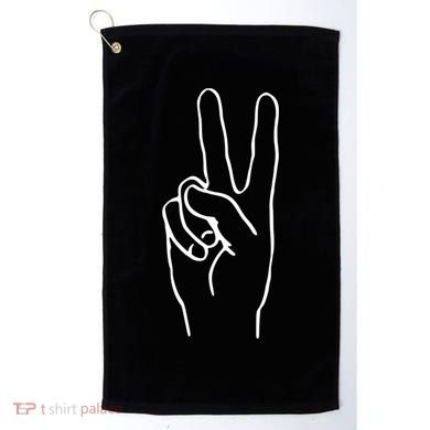 Victory Hand Sign Peace Symbol Cute Gift Golf Towel