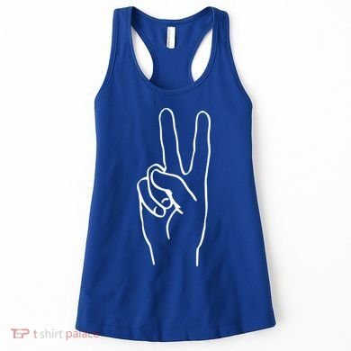 Victory Hand Sign Peace Symbol Cute Gift Women's Tank Top