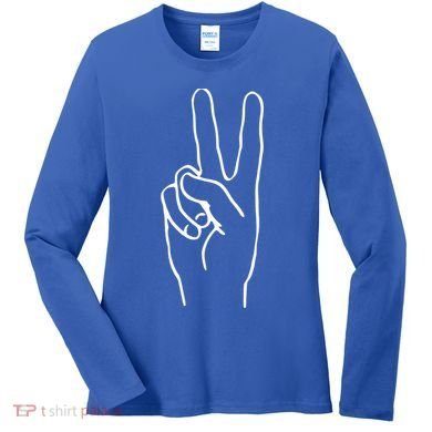 Victory Hand Sign Peace Symbol Cute Gift Women's Long Sleeve Shirt