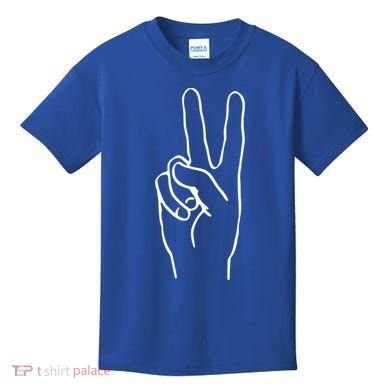 Victory Hand Sign Peace Symbol Cute Gift Kids T-Shirt