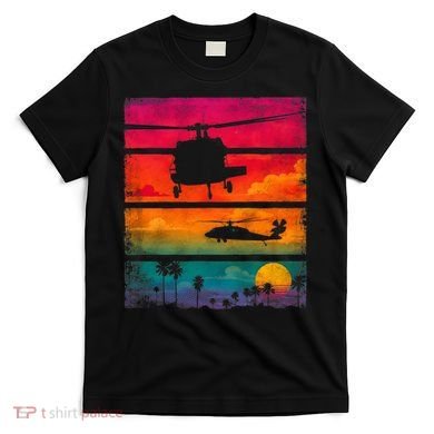 Vintage Helicopter Sunset Blackhawk T-Shirt