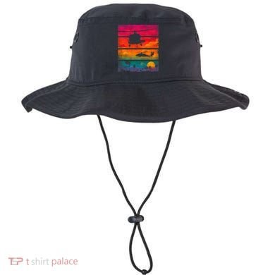 Vintage Helicopter Sunset Blackhawk Bucket Hat