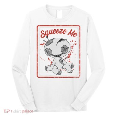Vintage Horror Squeeze Me Voodoo Doll Horror Long Sleeve Shirt