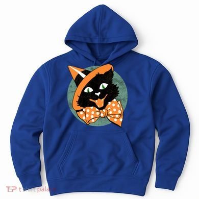 Vintage Halloween Spooky Black Cat Hoodie