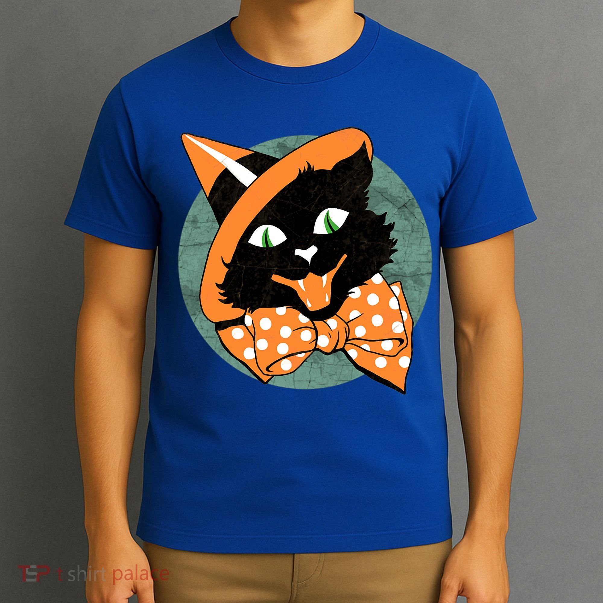 Vintage Halloween Spooky Black Cat T-Shirt