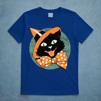 Vintage Halloween Spooky Black Cat T-Shirt thumb 5