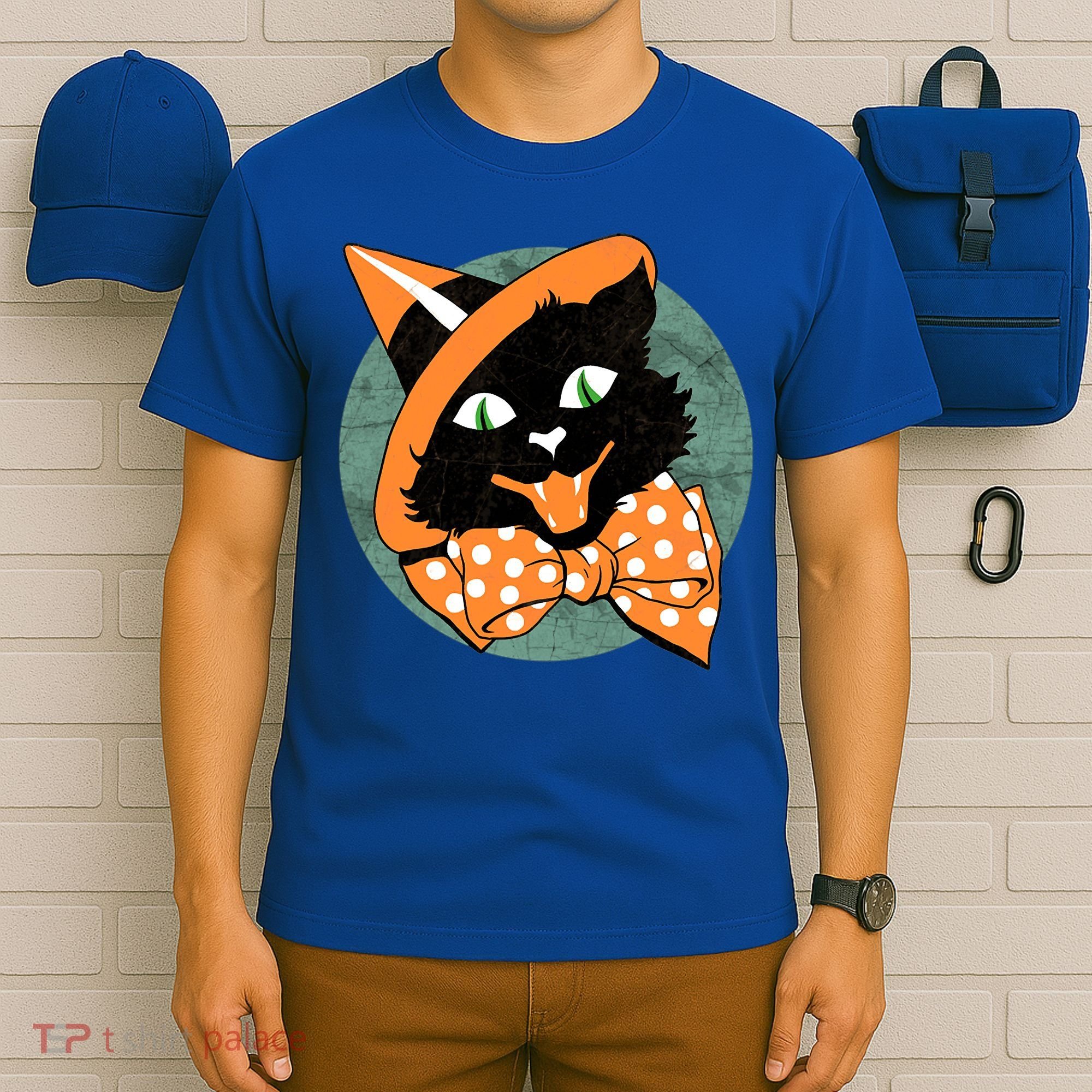 Vintage Halloween Spooky Black Cat T-Shirt