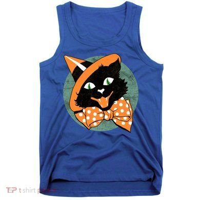 Vintage Halloween Spooky Black Cat Tank Top