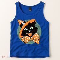 Vintage Halloween Spooky Black Cat Tank Top thumb 2