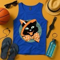 Vintage Halloween Spooky Black Cat Tank Top thumb 4
