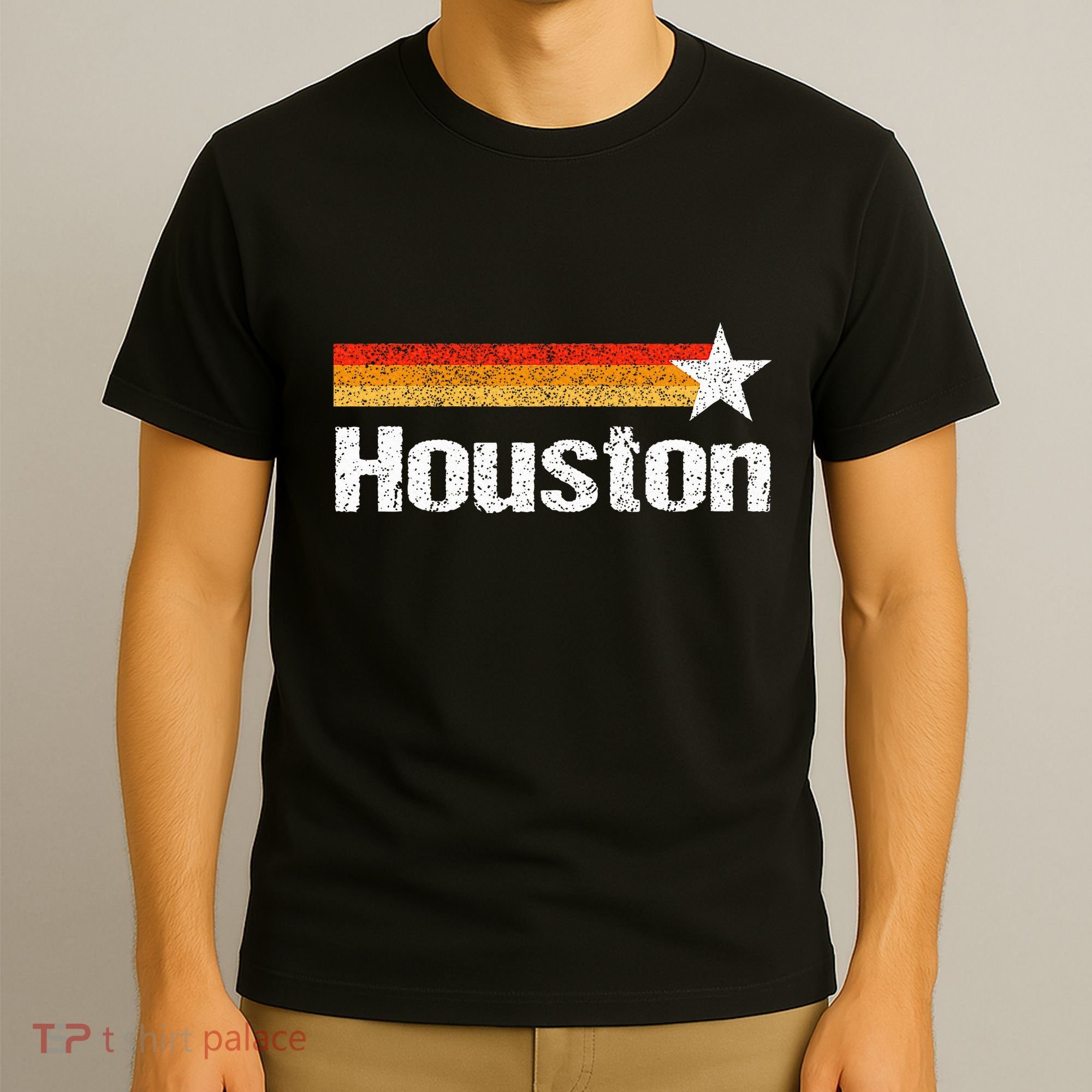 Vintage Houston Texas Houston Strong Stripes Usa Texas T-Shirt