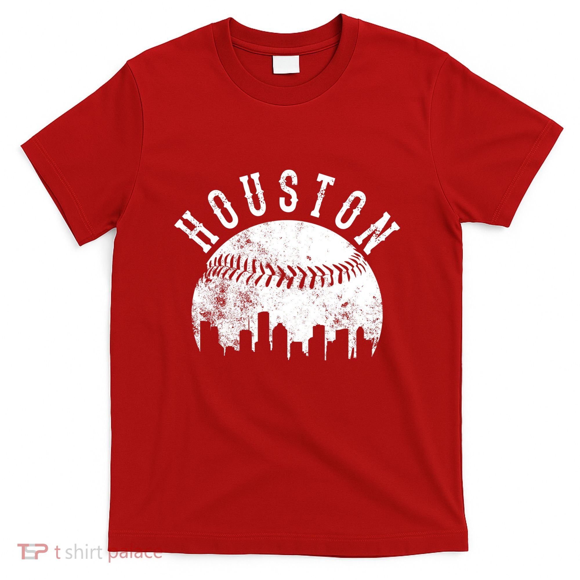 Vintage Houston Texas Sports Baseball Logo Skyline City T-Shirt