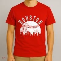 Vintage Houston Texas Sports Baseball Logo Skyline City T-Shirt thumb 3