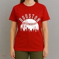 Vintage Houston Texas Sports Baseball Logo Skyline City T-Shirt thumb 4