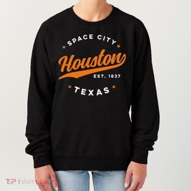 Vintage Houston Texas Space City Orange Text Women's Sweatshirt