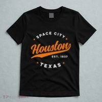 Vintage Houston Texas Space City Orange Text T-Shirt thumb 5