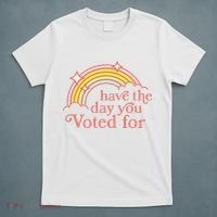 Vintage Have The Day You Voted For Retro Rainbow T-Shirt thumb 5