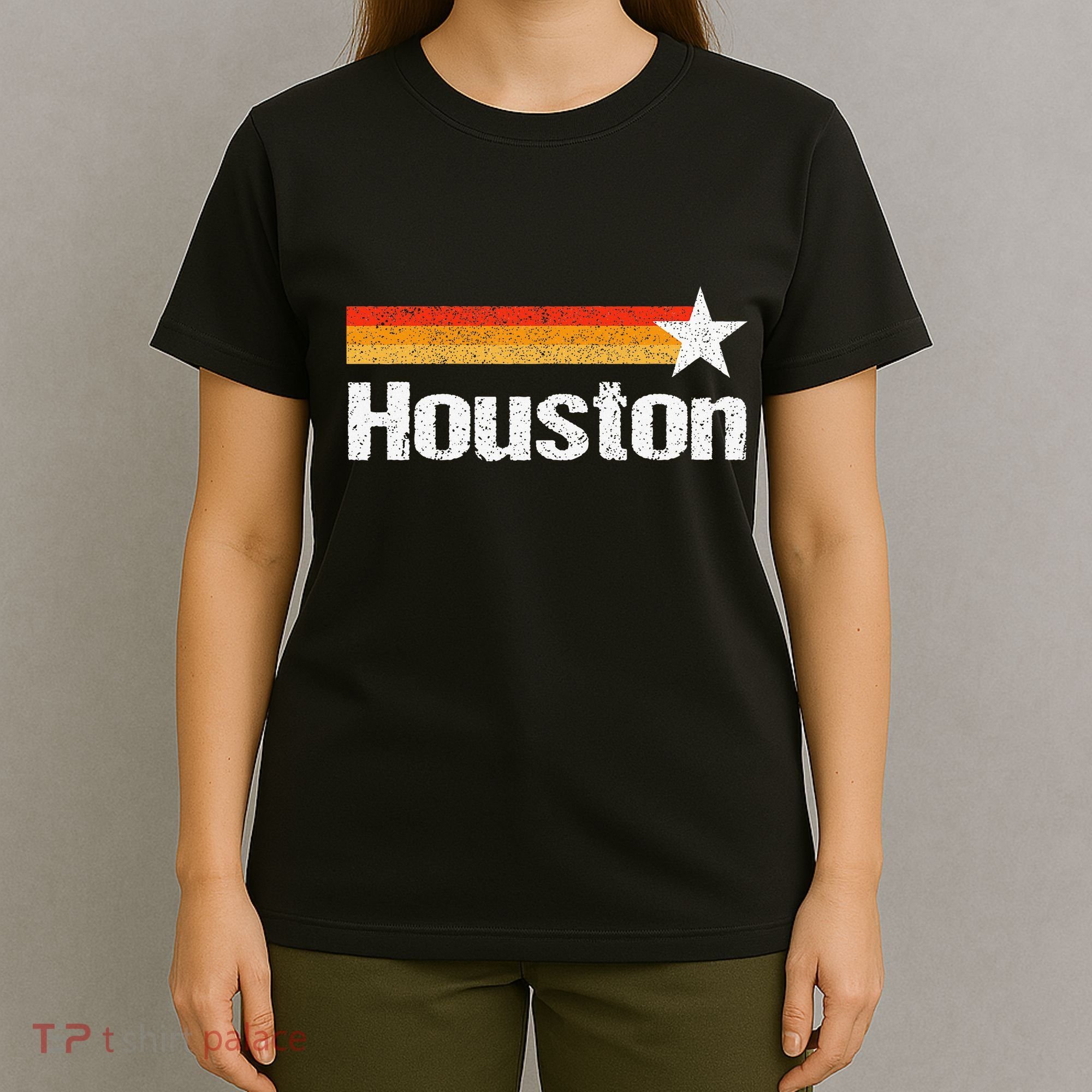 Vintage Houston Texas Houston Strong Stripes Usa Texas T-Shirt