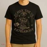 Vintage Hex The Patriarchy Feminist Witch T-Shirt thumb 3