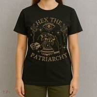 Vintage Hex The Patriarchy Feminist Witch T-Shirt thumb 4