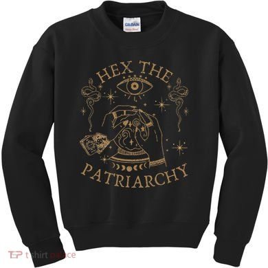 Vintage Hex The Patriarchy Feminist Witch Kids Sweatshirt