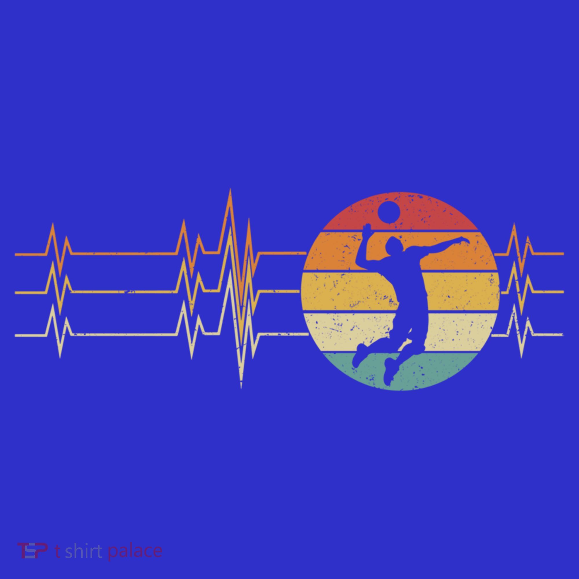 Vintage Heartbeat Volleyball Gift Volleyball Lover Funny Gift Cool Gift T-Shirt