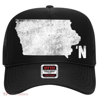 Vintage Iowa Apostrophe N State Map Outline Meaningful Gift Hat