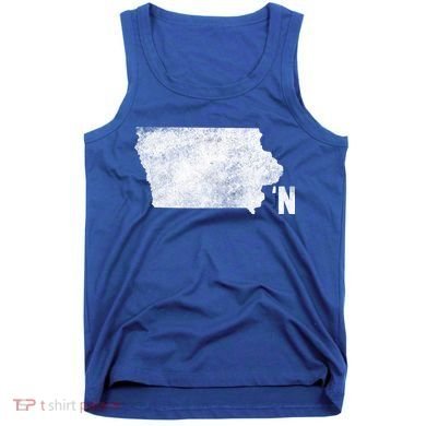Vintage Iowa Apostrophe N State Map Outline Meaningful Gift Tank Top