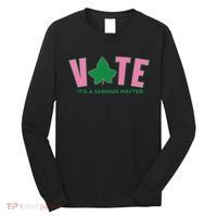Vote Its A Serious Matter Green Long Sleeve Shirt thumb 0