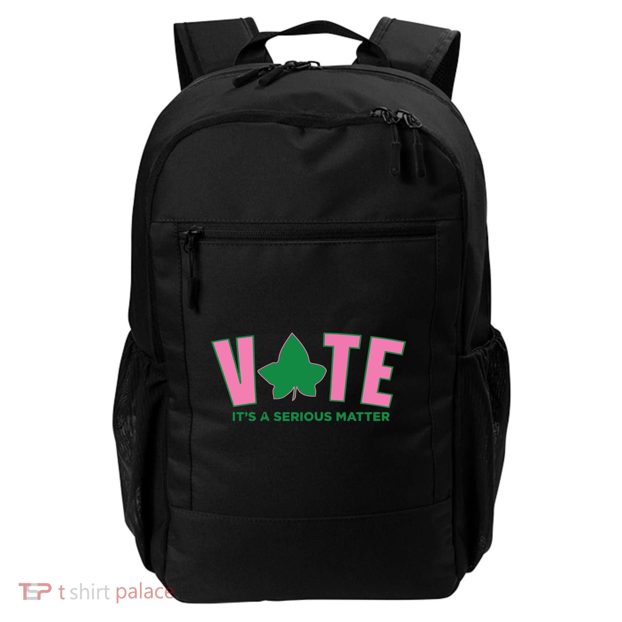 Vote Its A Serious Matter Green Backpack