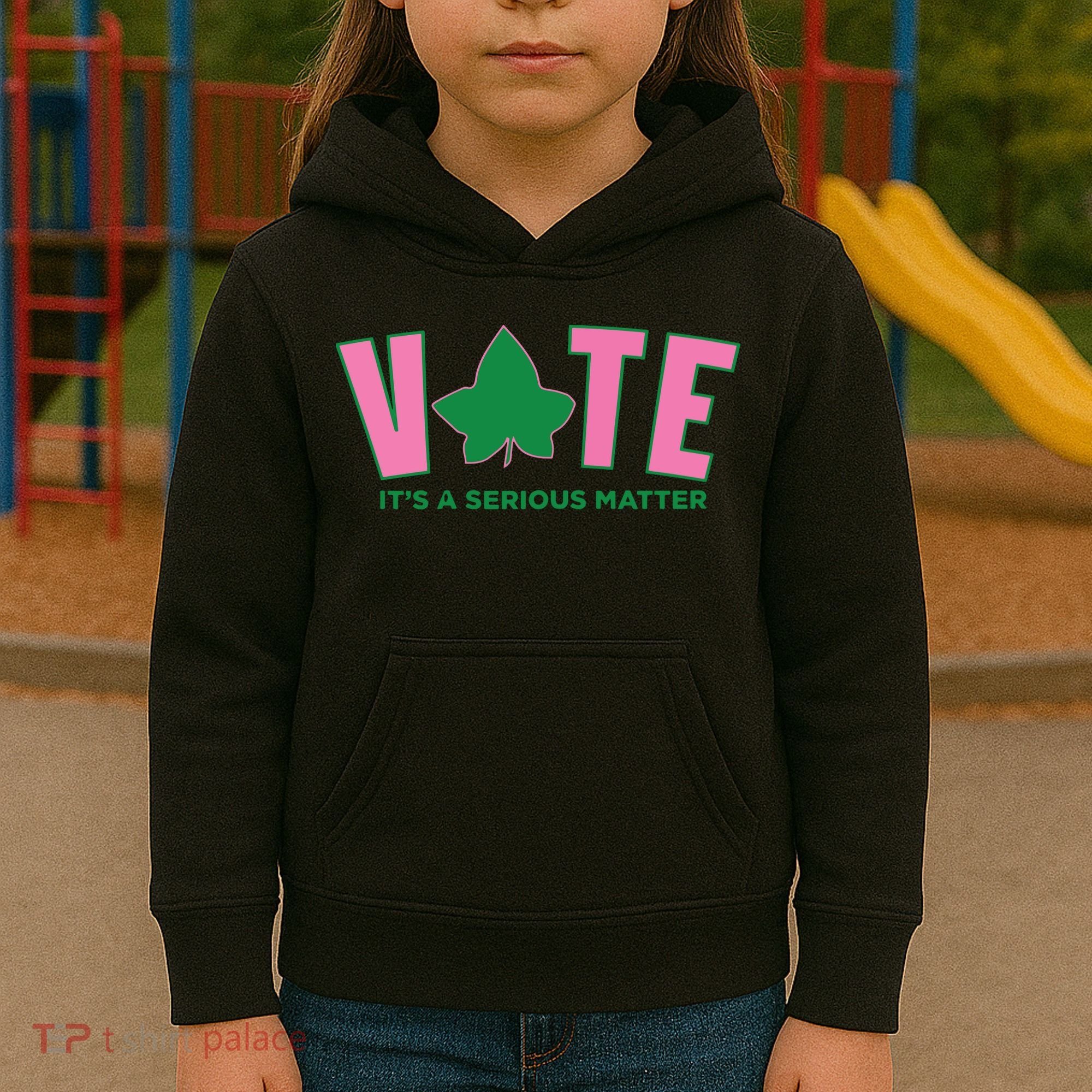 Vote Its A Serious Matter Green Kids Hoodie