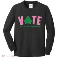 Vote Its A Serious Matter Green Kids Long Sleeve Shirt thumb 0