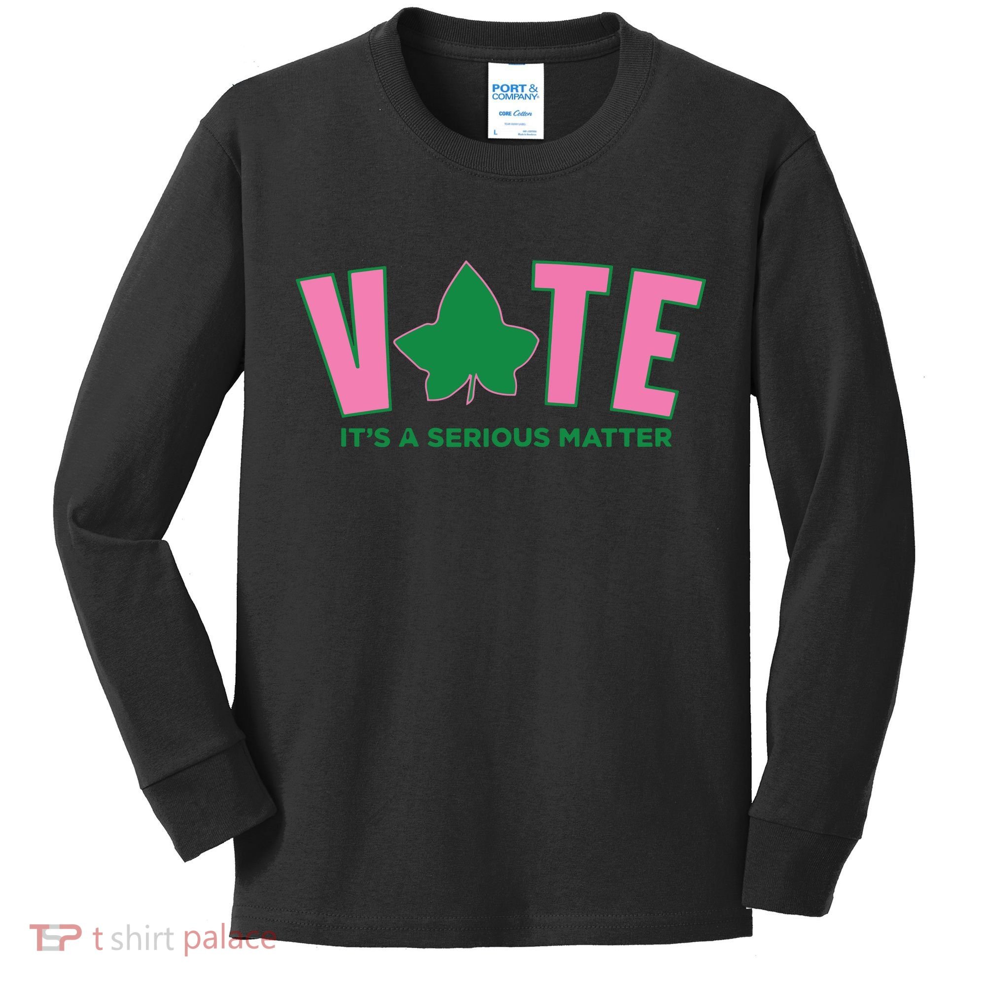 Vote Its A Serious Matter Green Kids Long Sleeve Shirt