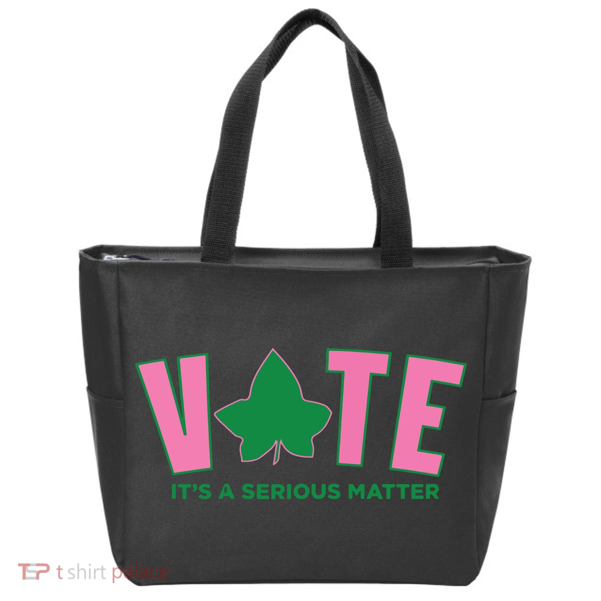 Vote Its A Serious Matter Green Tote Bag