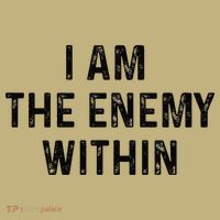 Vintage I Am The Enemy Within Funny Saying Quote Humor Pun T-Shirt thumb 7