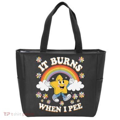 Vintage It Burns When I Pee Funny Saying Sarcastic Tote Bag