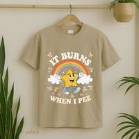 Vintage It Burns When I Pee Funny Saying Sarcastic T-Shirt thumb 2