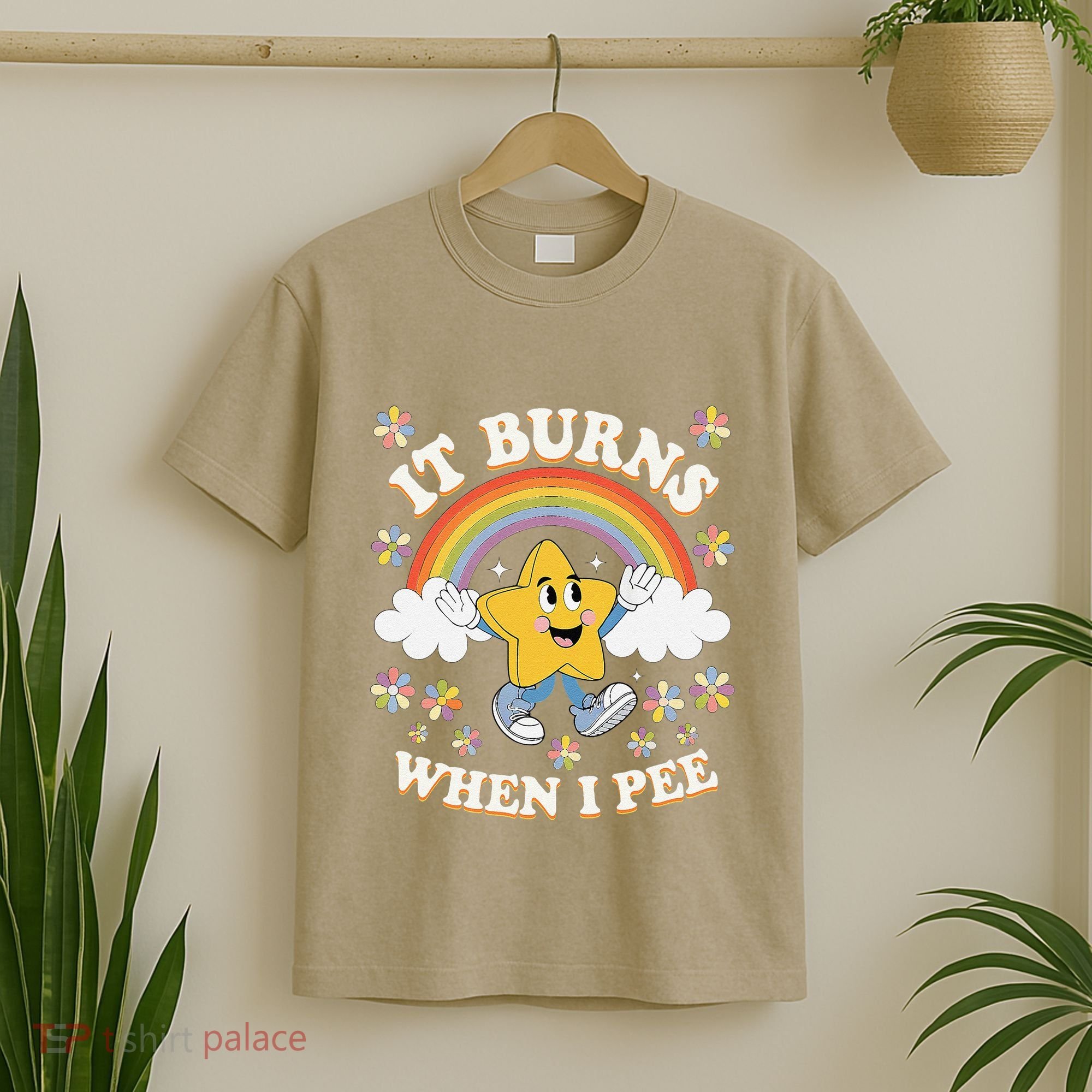 Vintage It Burns When I Pee Funny Saying Sarcastic T-Shirt