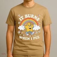 Vintage It Burns When I Pee Funny Saying Sarcastic T-Shirt thumb 3