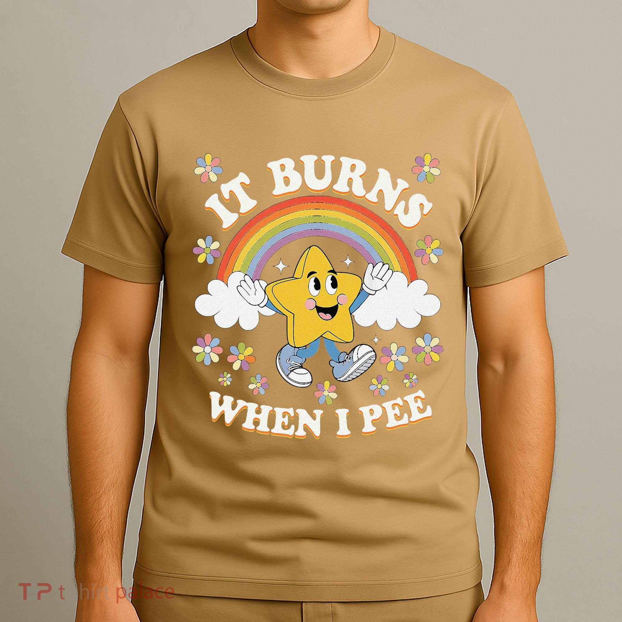 Vintage It Burns When I Pee Funny Saying Sarcastic T-Shirt