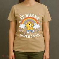 Vintage It Burns When I Pee Funny Saying Sarcastic T-Shirt thumb 4