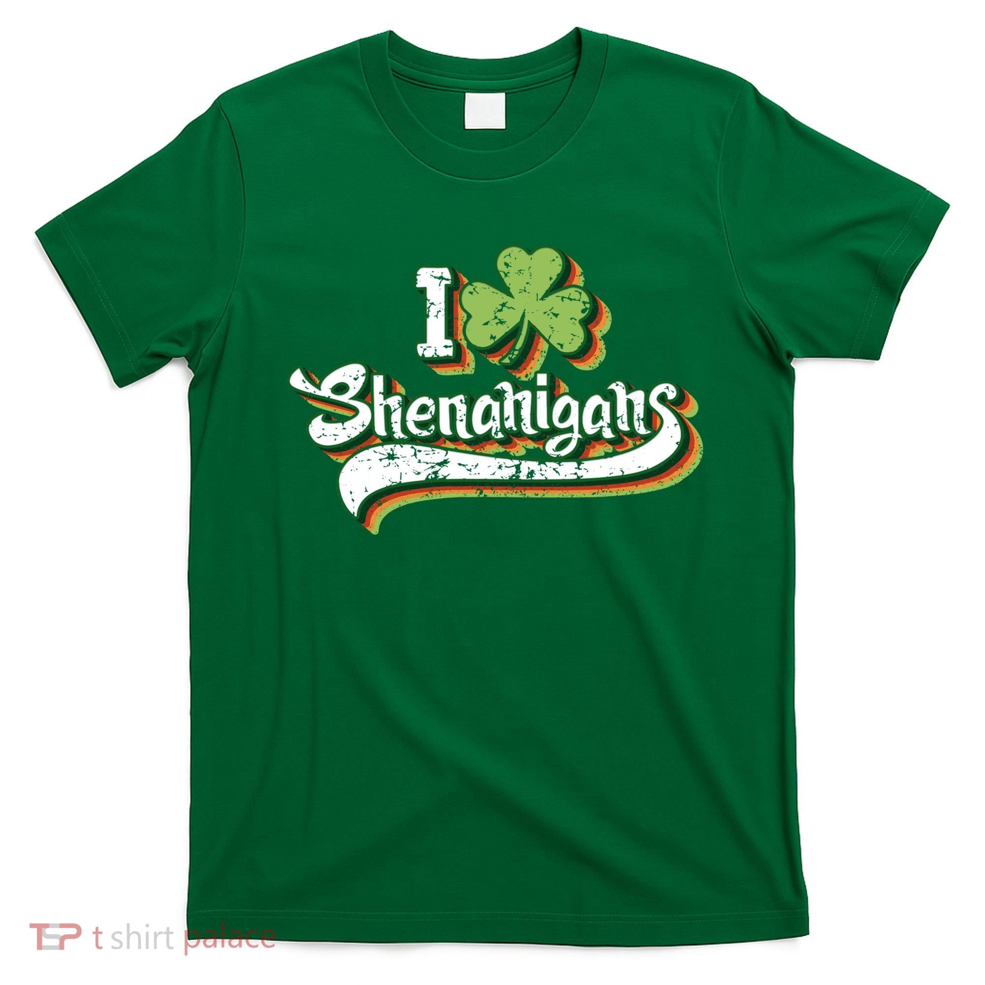 Vintage I Clover Shenanigans Lucky Shamrock Happy St Patrick's Day T-Shirt