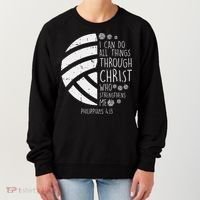 Volleyball I Can Do Things Bible Verse God Jesus Gift Women's Sweatshirt thumb 0