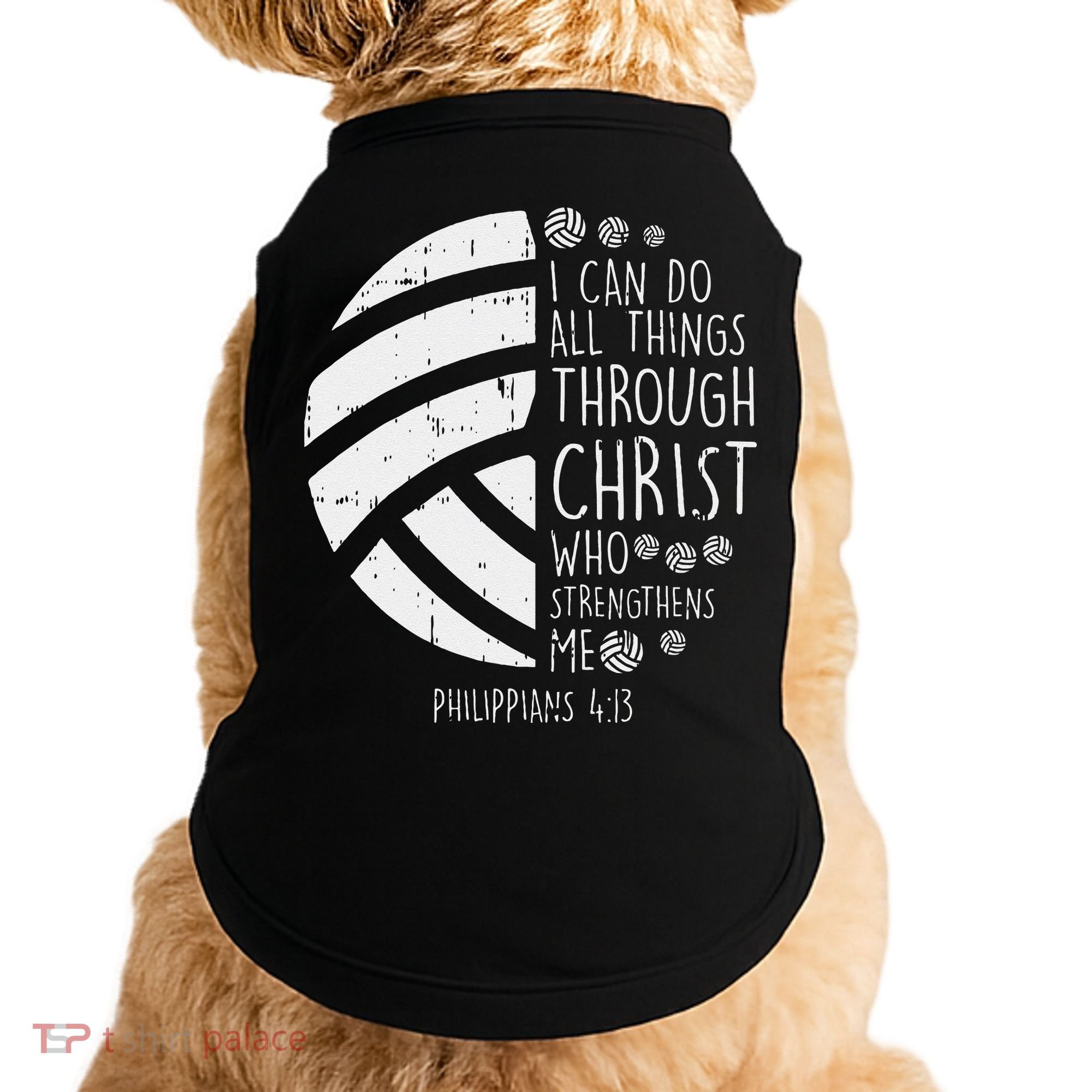 Volleyball I Can Do Things Bible Verse God Jesus Gift Doggie Tank