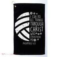 Volleyball I Can Do Things Bible Verse God Jesus Gift Golf Towel thumb 0