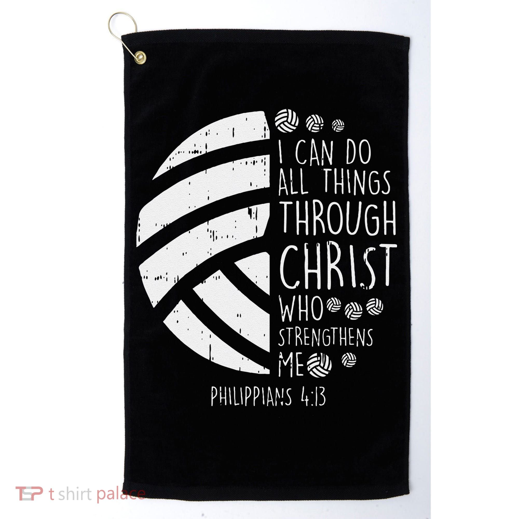 Volleyball I Can Do Things Bible Verse God Jesus Gift Golf Towel