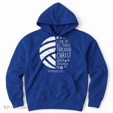Volleyball I Can Do Things Bible Verse God Jesus Gift Hoodie