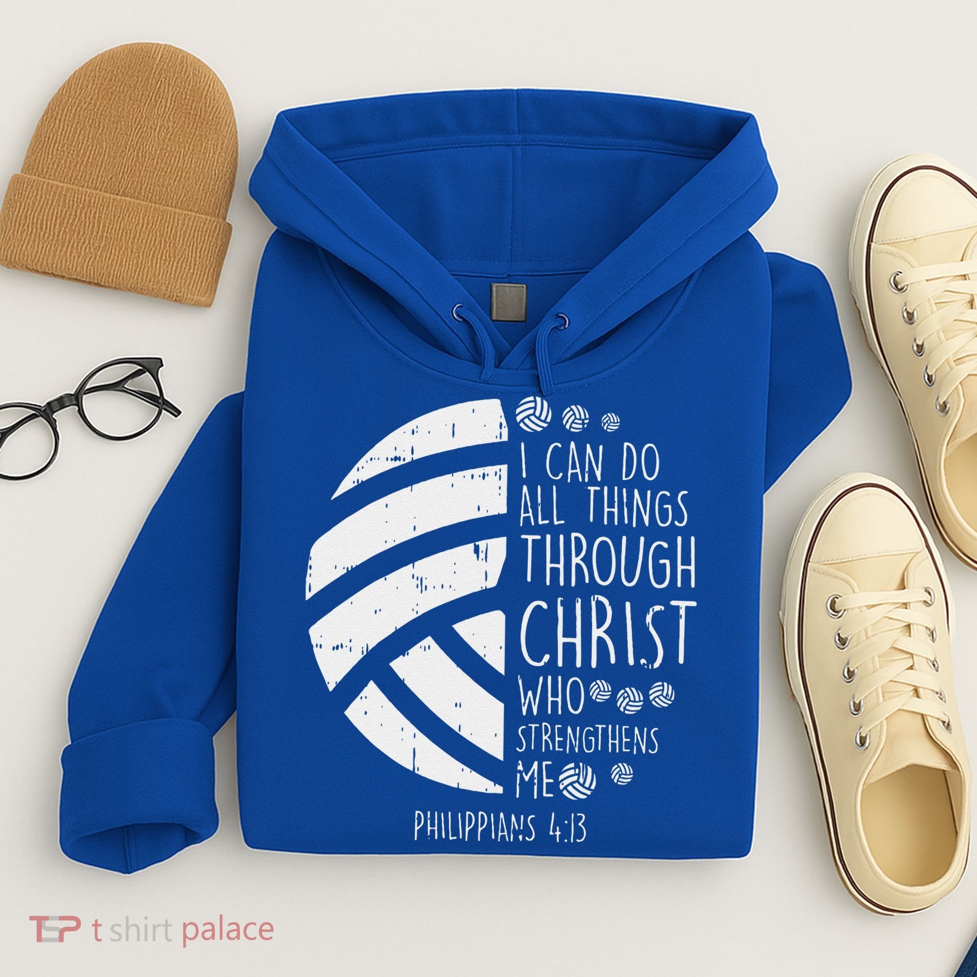 Volleyball I Can Do Things Bible Verse God Jesus Gift Hoodie