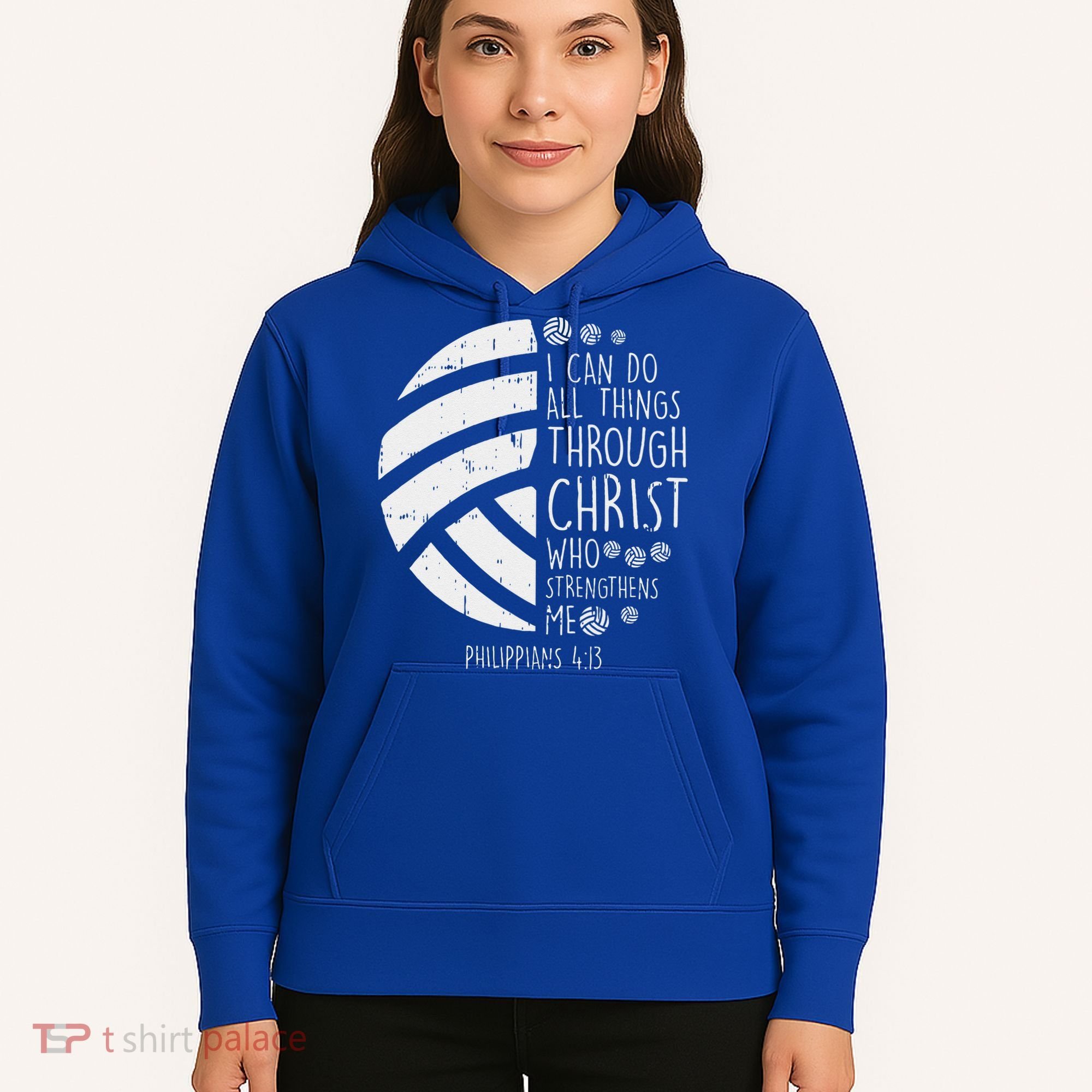 Volleyball I Can Do Things Bible Verse God Jesus Gift Hoodie