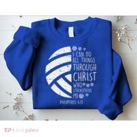 Volleyball I Can Do Things Bible Verse God Jesus Gift Sweatshirt thumb 2